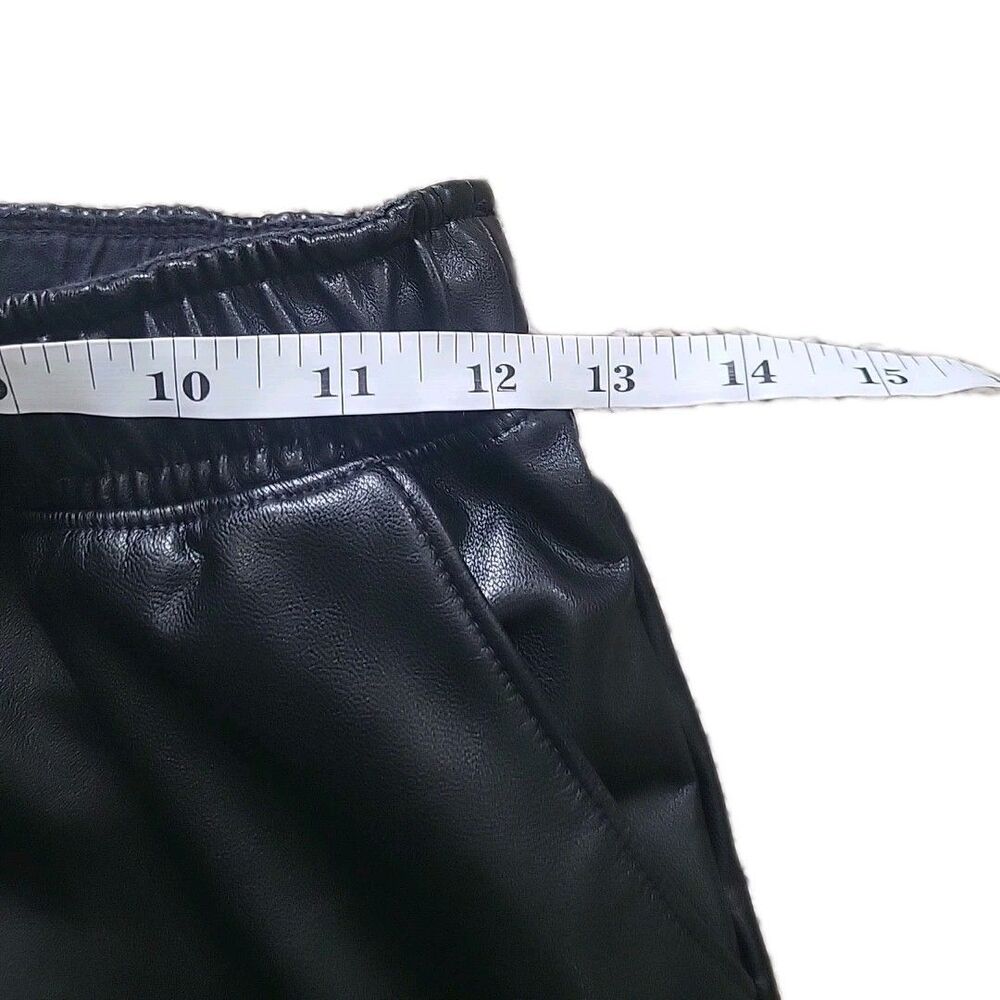 Abercrombie & Fitch Jogger Pant Women XS Black Vegan Leather High Waisted Casual - Picture 10 of 14